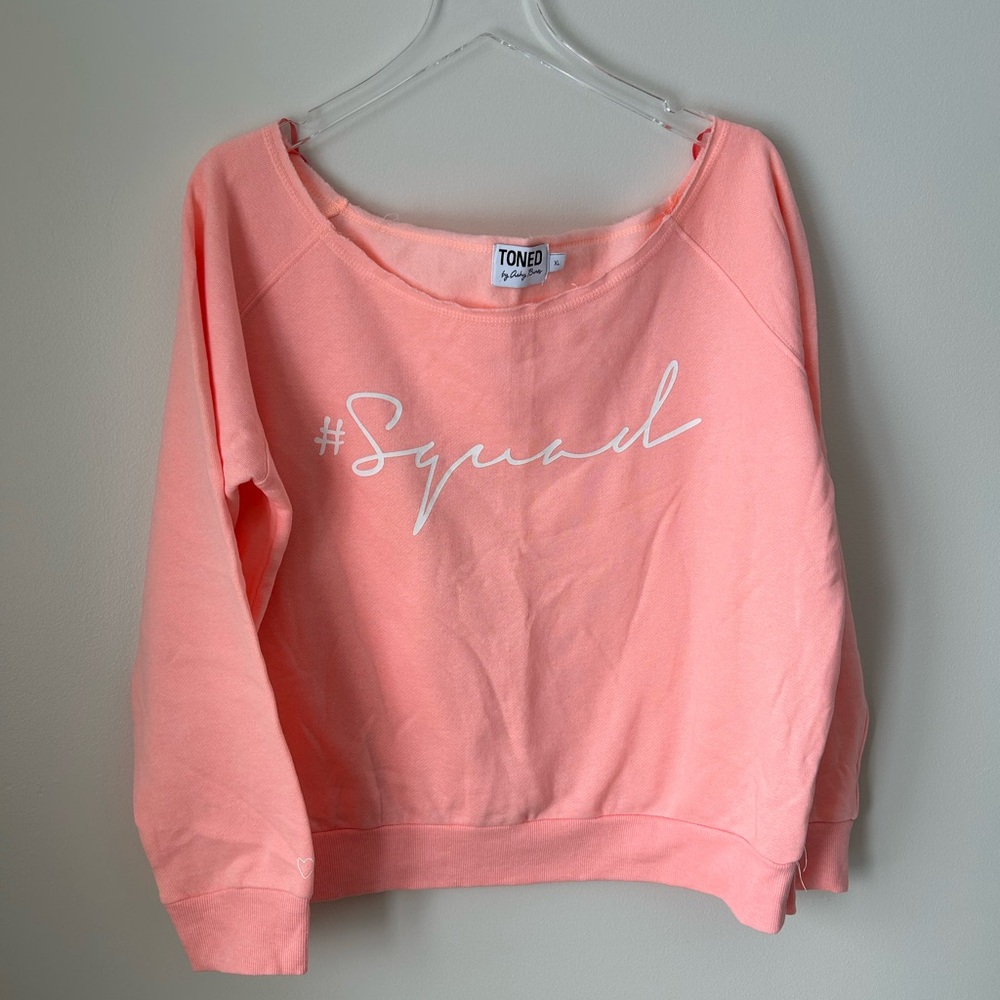 TONED by Ashy Bines off the shoulder crew neck sweater